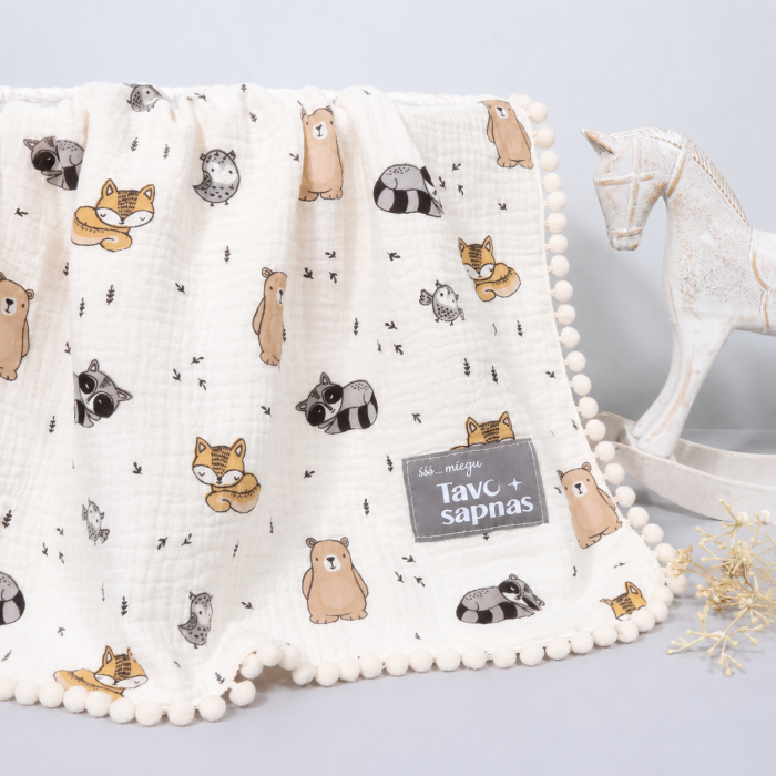 Muslin pleds Little Forest, 65x80 cm||TavsSapnis