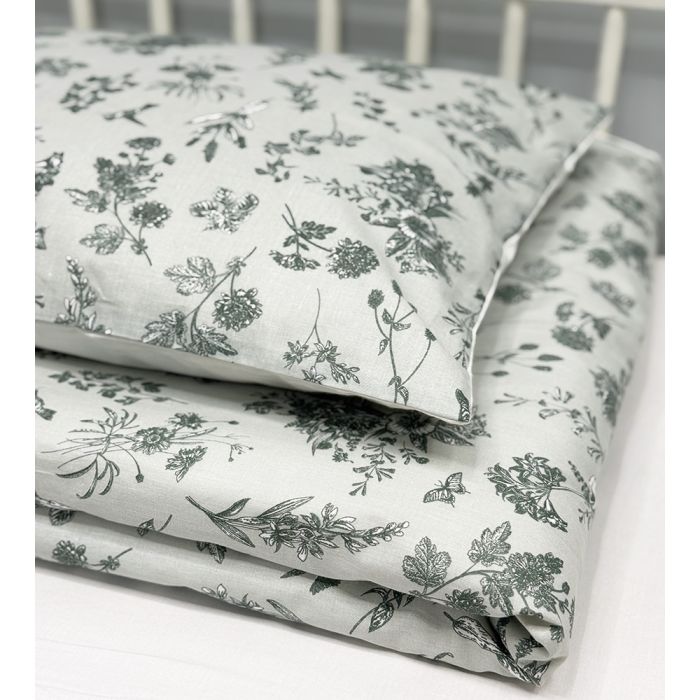 Kokvilnas gultas veļas komplekts zīdainim Pavasara pļava, 100x135, 40x60 cm||TavsSapnis
