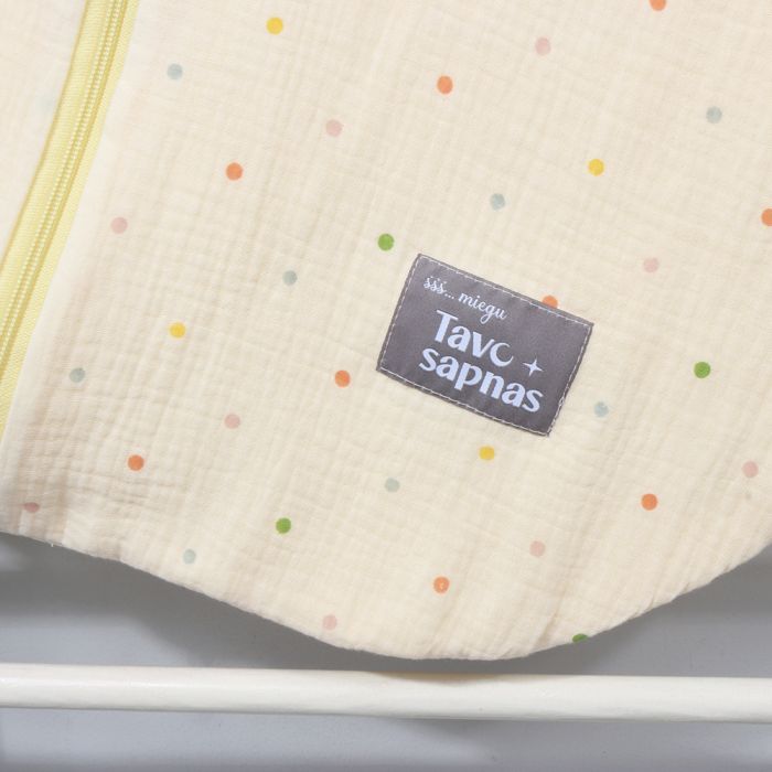 Vasaras muslīna guļammaiss ar divpusēju rāvējslēdzēju Punktēts, 70 cm||TavsSapnis
