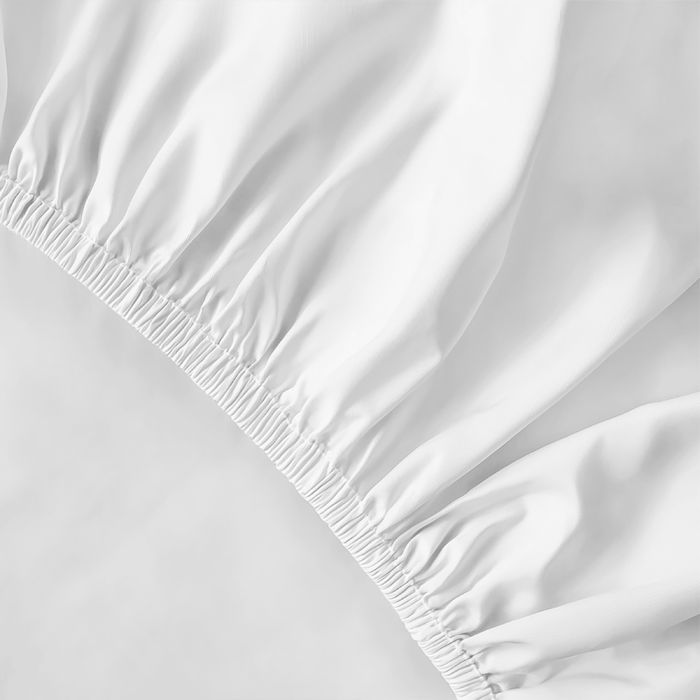 Pure Collection satīna palags ar gumiju WHITE, 200x220 cm||TavsSapnis
