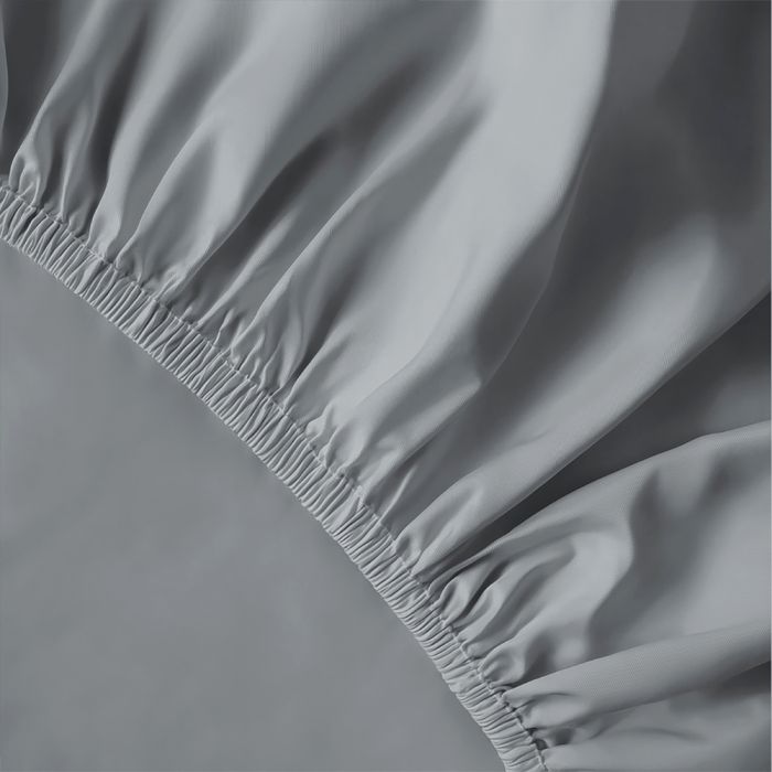 Pure Collection satīna palags ar gumiju GREY, 160x200 cm||TavsSapnis