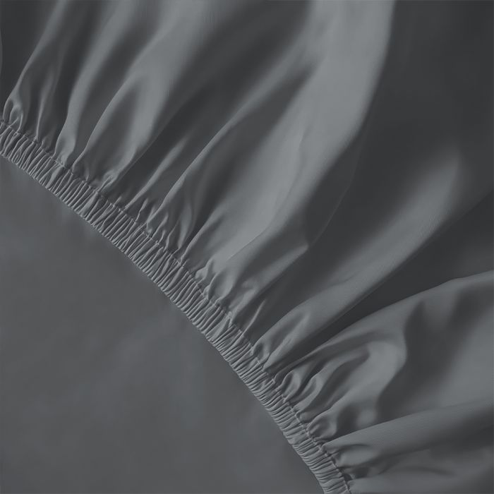 Pure Collection satīna palags ar gumiju DARK GREY, 200x220 cm||TavsSapnis