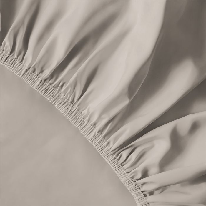 Pure Collection satīna palags ar gumiju BEIGE, 200x220 cm||TavsSapnis
