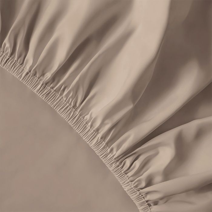 Pure Collection satīna palags ar gumiju TAUPE, 180x200 cm||TavsSapnis