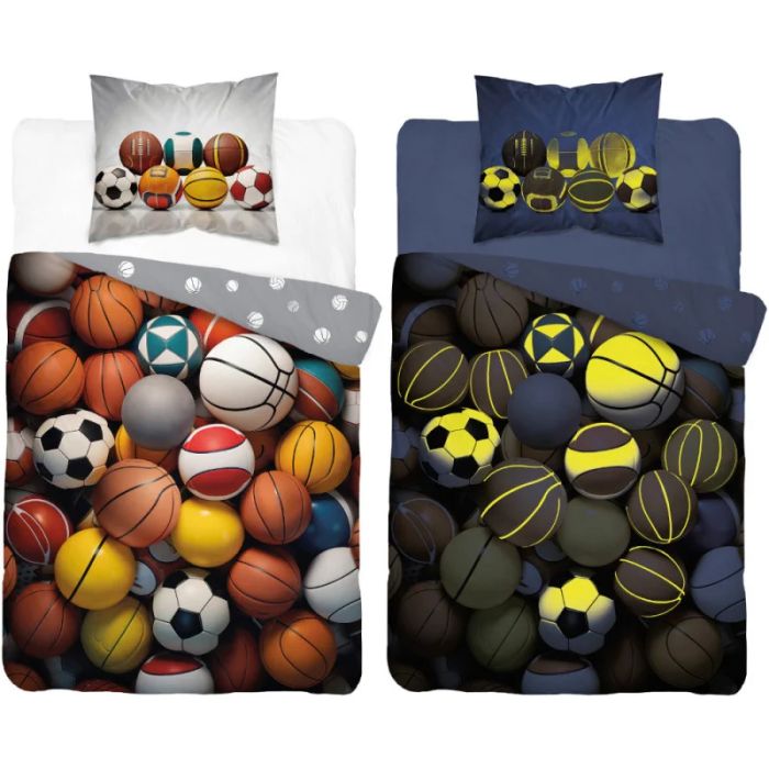 Mirdzošs tumšs gultasveļas komplekts Sport, 140x200, 70x80 cm||TavsSapnis