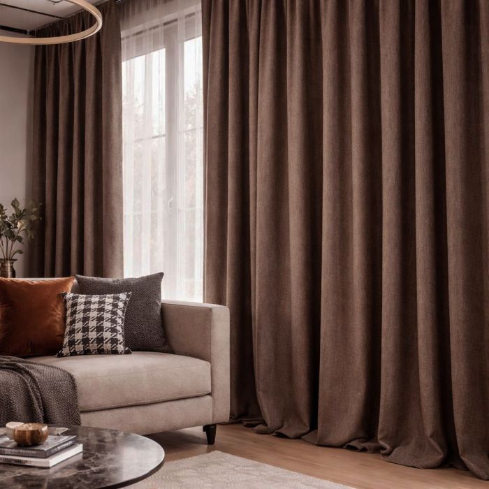 Nakts aizkaru komplekts Linen Dimout, platums 410 cm||TavsSapnis