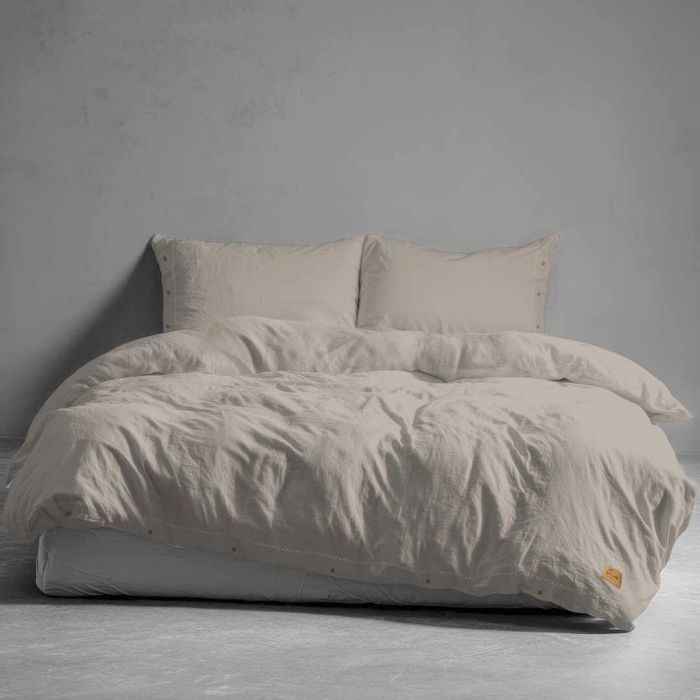 Kokvilnas gultasveļa PURE ECO LINE Taupe, 200x220, 70x80 cm||TavsSapnis