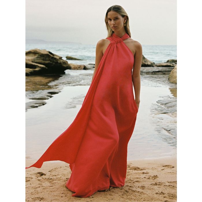 Mīksts mazgāts lins Coral-Red, 0.30x1.35m||TavsSapnis