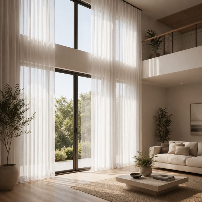 Mērāmi dienas aizkari Atlas White, augstums 340 cm||TavsSapnis