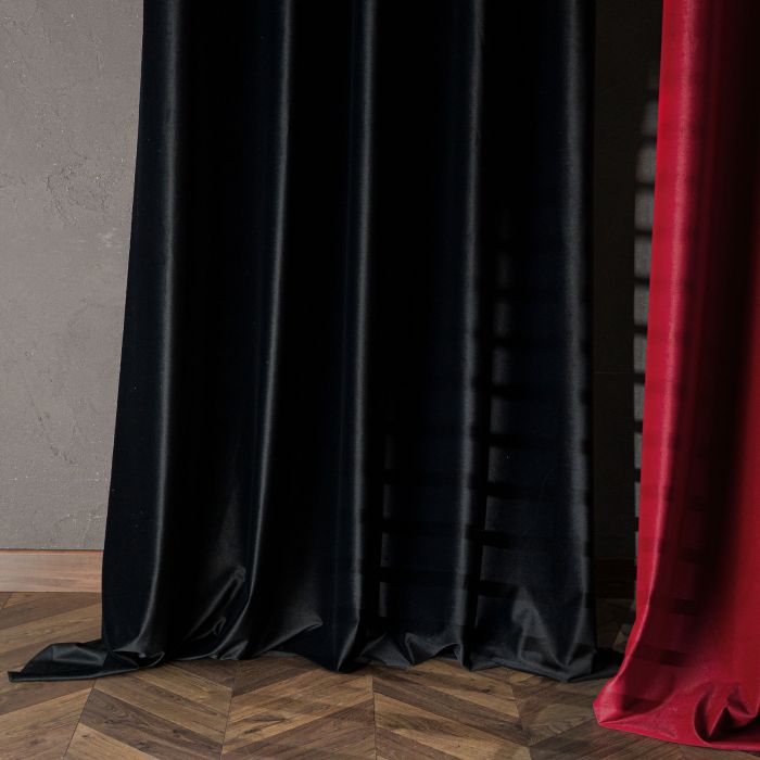 Velūra nakts aizkaru komplekts Matte Black, platums 420 cm||TavsSapnis