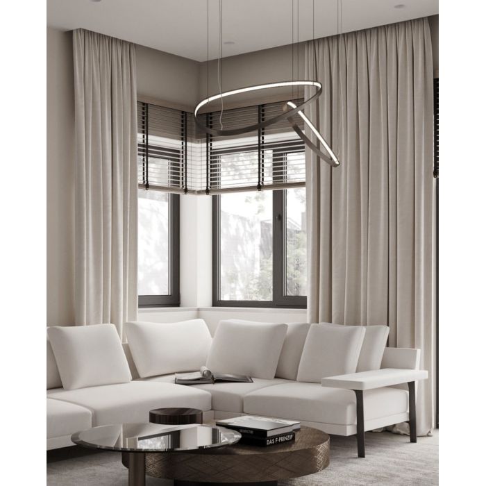 Nakts aizkaru komplekts Rio Light Grey, platums 310 cm||TavsSapnis
