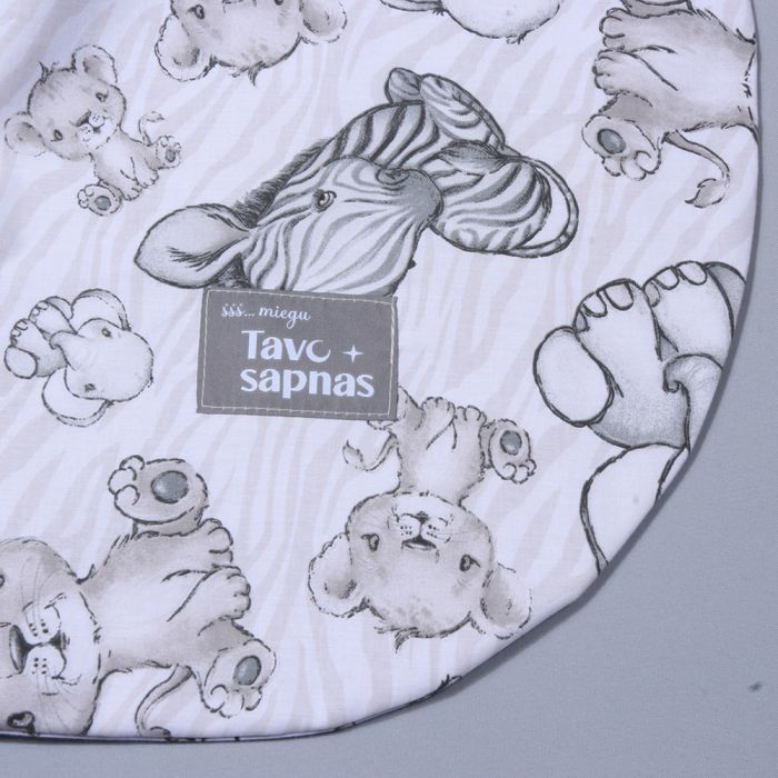 Vasaras guļammaiss ar divpusēju rāvējslēdzēju Zoo, bez piedurknēm, kokvilnas, 140 cm||TavsSapnis