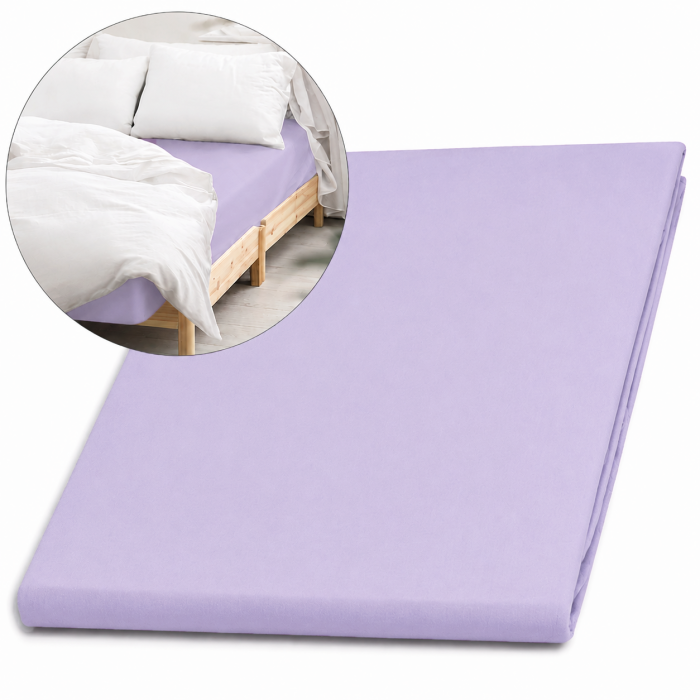 Fashion Satin kolekcijas satīna palags bez gumijas LILAC, 160x200 cm||TavsSapnis
