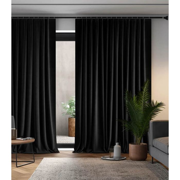 Izmērīts velūra aizkars Black, augstums 285 cm||TavsSapnis