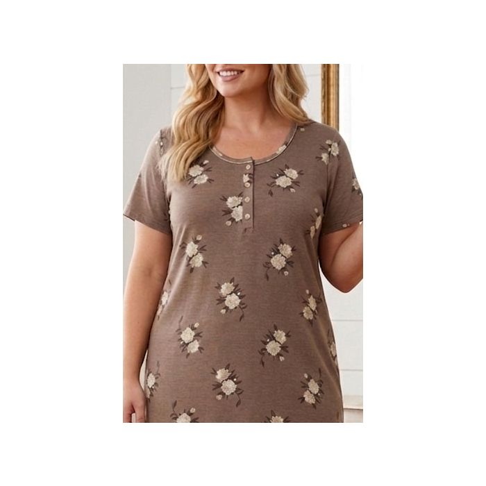 Plus izmēra kokvilnas naktskrekliņš Mona, 3XL izmērs||TavsSapnis