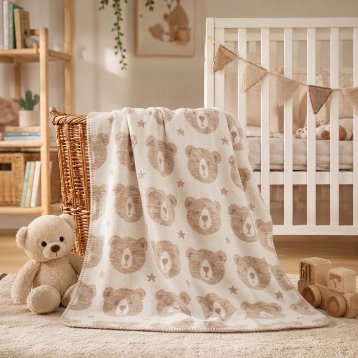 Mīksts kokvilnas pleds Teddy, 75x100 cm||TavsSapnis