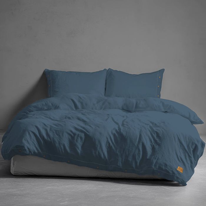 Kokvilnas gultasveļa PURE ECO LINE Denim, 160x200, 70x80 cm||TavsSapnis