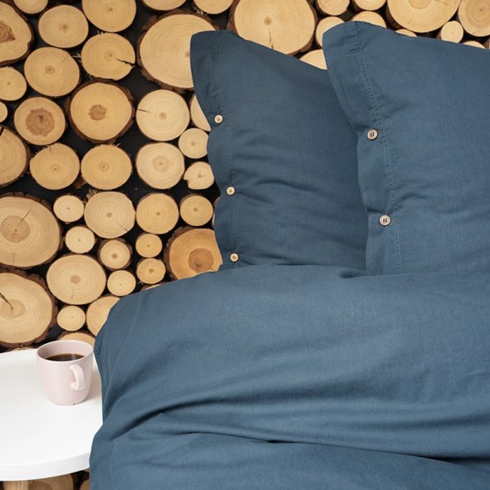 Kokvilnas gultasveļa PURE ECO LINE Denim, 160x200, 70x80 cm||TavsSapnis