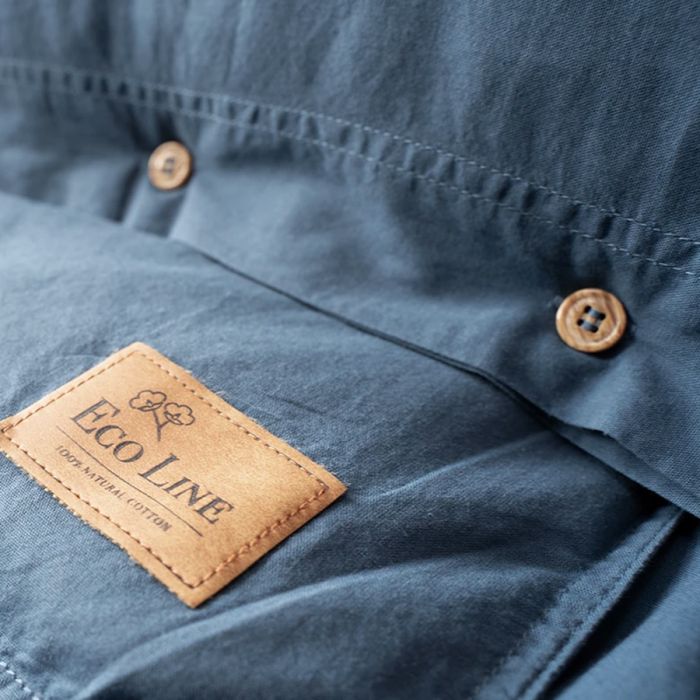 Kokvilnas gultasveļa PURE ECO LINE Denim, 160x200, 70x80 cm||TavsSapnis