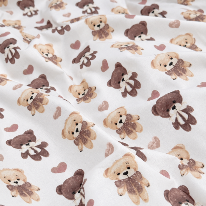 Kokvilnas gultas veļas komplekts zīdainim Teddy, 90x120, 40x60 cm||TavsSapnis