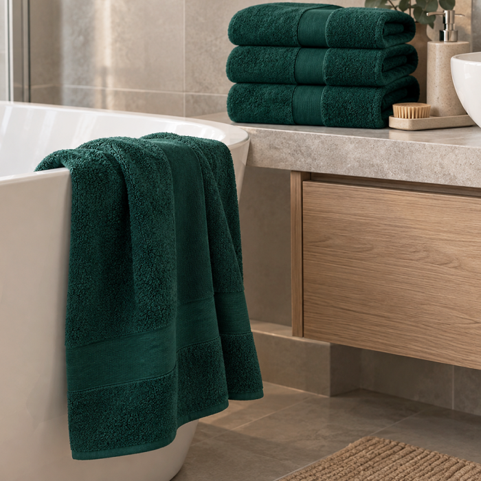 Kokvilnas dvielis Rocco Dark Green, 50x90 cm||TavsSapnis