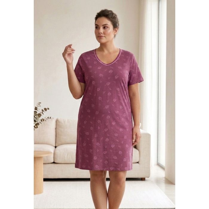 Plus izmēra kokvilnas naktskrekliņš Kamila, 2XL izmērs||TavsSapnis