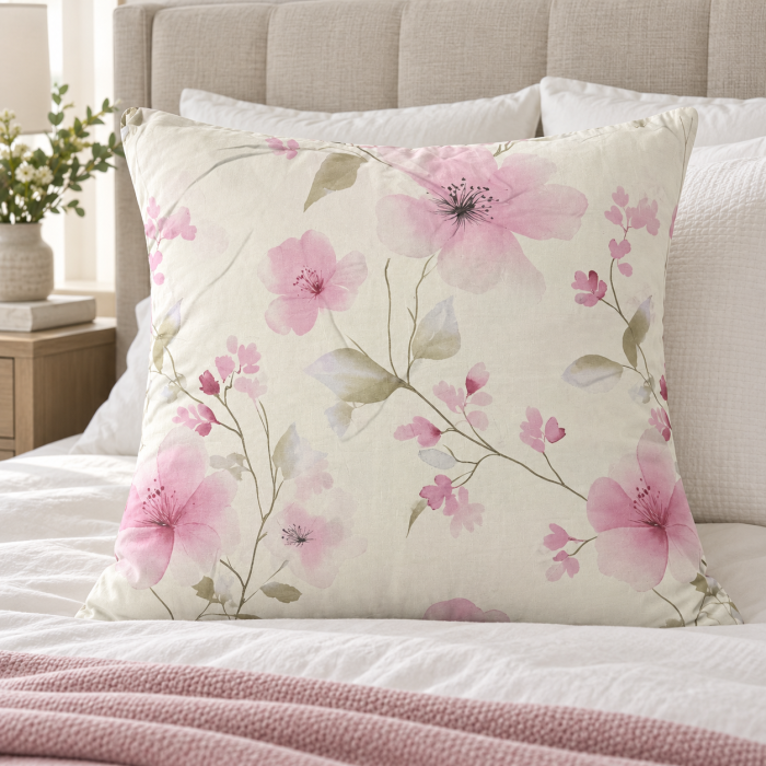Kokvilnas spilvendrāna ar rāvējslēdzēju Light Pink, 70x80 cm||TavsSapnis