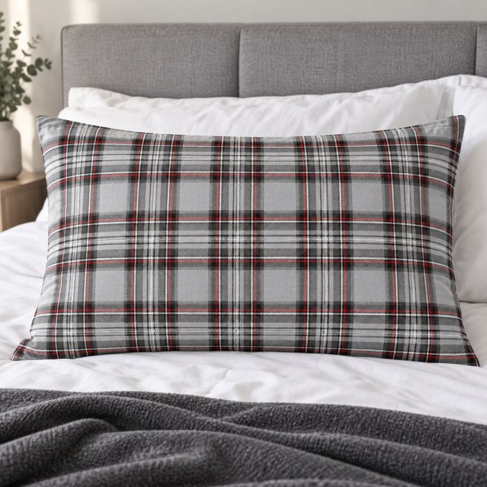 Kokvilnas spilvendrāna ar rāvējslēdzēju Tartan, 50x70 cm||TavsSapnis