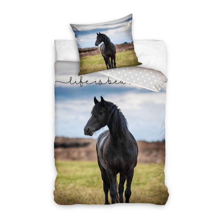 Gultas veļas komplekts Black Horse, 140x200, 60x70 cm||TavsSapnis