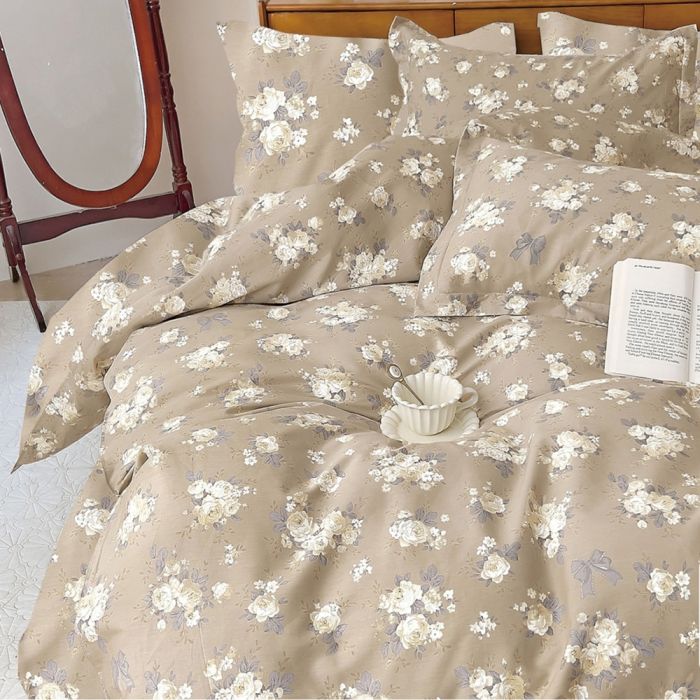 Gultas veļas komplekts Taupe Roses, 200x220, 70x80 cm||TavsSapnis