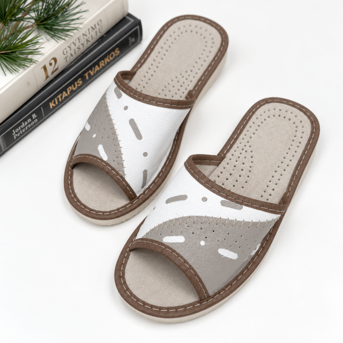 Sieviešu ādas čības Beige, 38 izmērs ||TavsSapnis