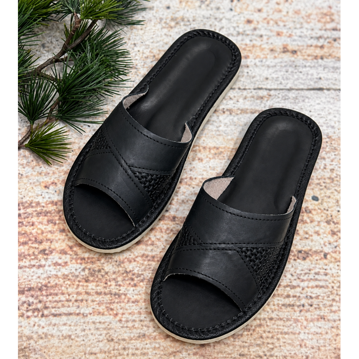 Sieviešu ādas čības Black, 38 izmērs ||TavsSapnis