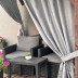 Terases aizkars Linen Grey ar UV aizsardzību, ar sasienamo lenti||TavsSapnis