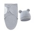 Trikotažas autiņbiksīšu kokons ar cepuri Grey, 48 cm||TavsSapnis