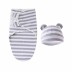 Trikotažas autiņbiksīšu kokons ar cepuri Grey Stripes, 48 cm||TavsSapnis