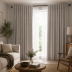 Nakts aizkaru audums Sakura Blackout Light Grey, augstums 300 cm||TavsSapnis