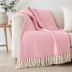 Kokvilnas pleds Lumina, rozā, 140x200 cm||TavsSapnis