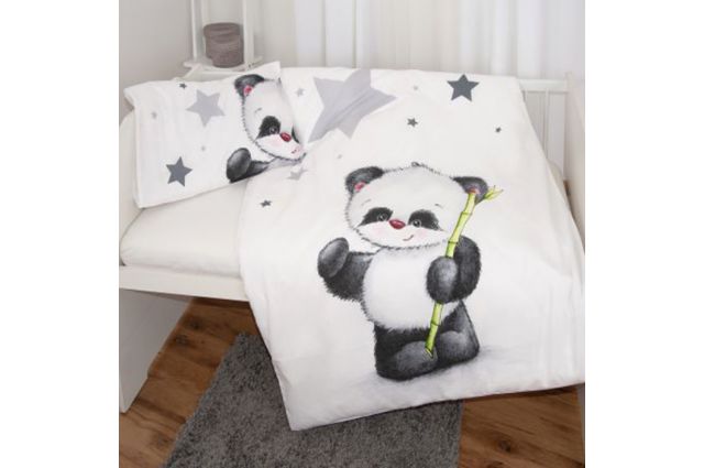 Premium kokvilnas flaneļa gultas veļa Panda||TavsSapnis