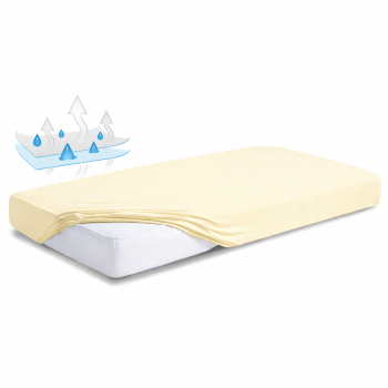 Ūdensizturīgs frotē palags ar gumiju Dzeltenīgs, 60x120 cm|60x120 cm matracim|TavsSapnis