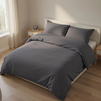 Satīna gultas veļas komplekts Tumši pelēks, 200x220, 70x70 cm|200 x 220 cm|TavsSapnis