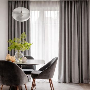 Izmērīts velūra aizkars Grey, augstums 280 cm|Aizkari|TavsSapnis