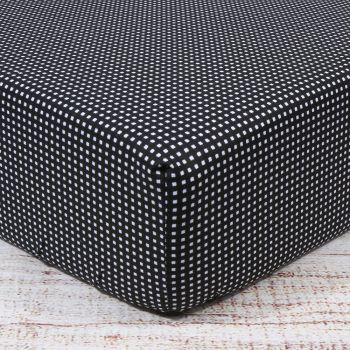 Kokvilnas palags ar gumiju Melns rūtains, 80x160 cm|Gultas veļa mazuļiem|TavsSapnis
