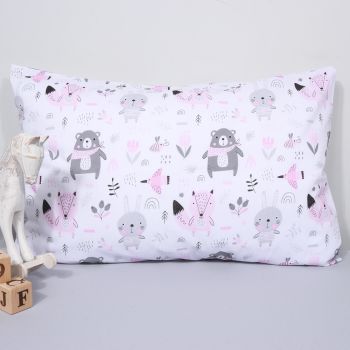 Kokvilnas spilvendrāna Rozā mežs, 40x60 cm|Gultas veļa mazuļiem|TavsSapnis