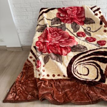 Biezs plīša pleds Sarkans Zieds, 200x240 cm|Gultas veļa|TavsSapnis