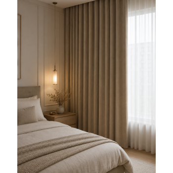 Nakts aizkaru audums Sakura Blackout Light Brown, augstums 300 cm|Aizkari|TavsSapnis