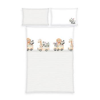 Organiskās kokvilnas flaneļa gultas veļa Ceļošana, 100x135, 40x60 cm|100x135 cm|TavsSapnis