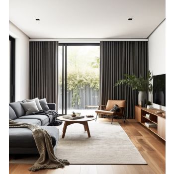 Izmērīts velūra aizkars Dark Grey, augstums 280 cm|Aizkari|TavsSapnis