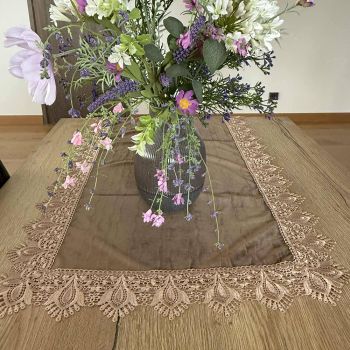 Samts galda celiņš Brown Luxury, 60x130 cm|Mājas preces|TavsSapnis