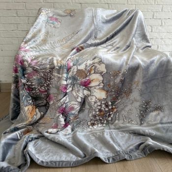 Plīša pleds Flowers, 200x220cm|Gultas veļa|TavsSapnis