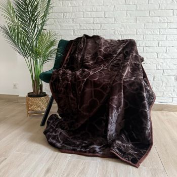 Biezs plīša pleds Dark Brown, 160x210 cm|Gultas veļa|TavsSapnis